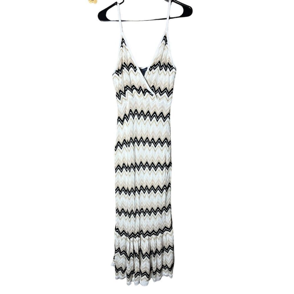 Vintage Scoop Y2K Chevron Print Sleeveless Sweater Dress Size XXL